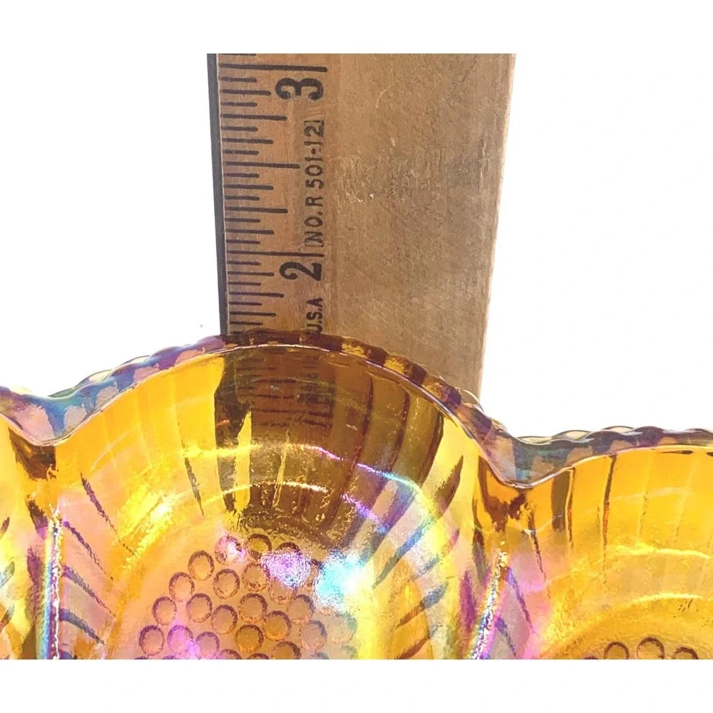 Indiana Glass Marigold Carnival Glass Deviled Egg Plate Relish Tray Hobnail 1213